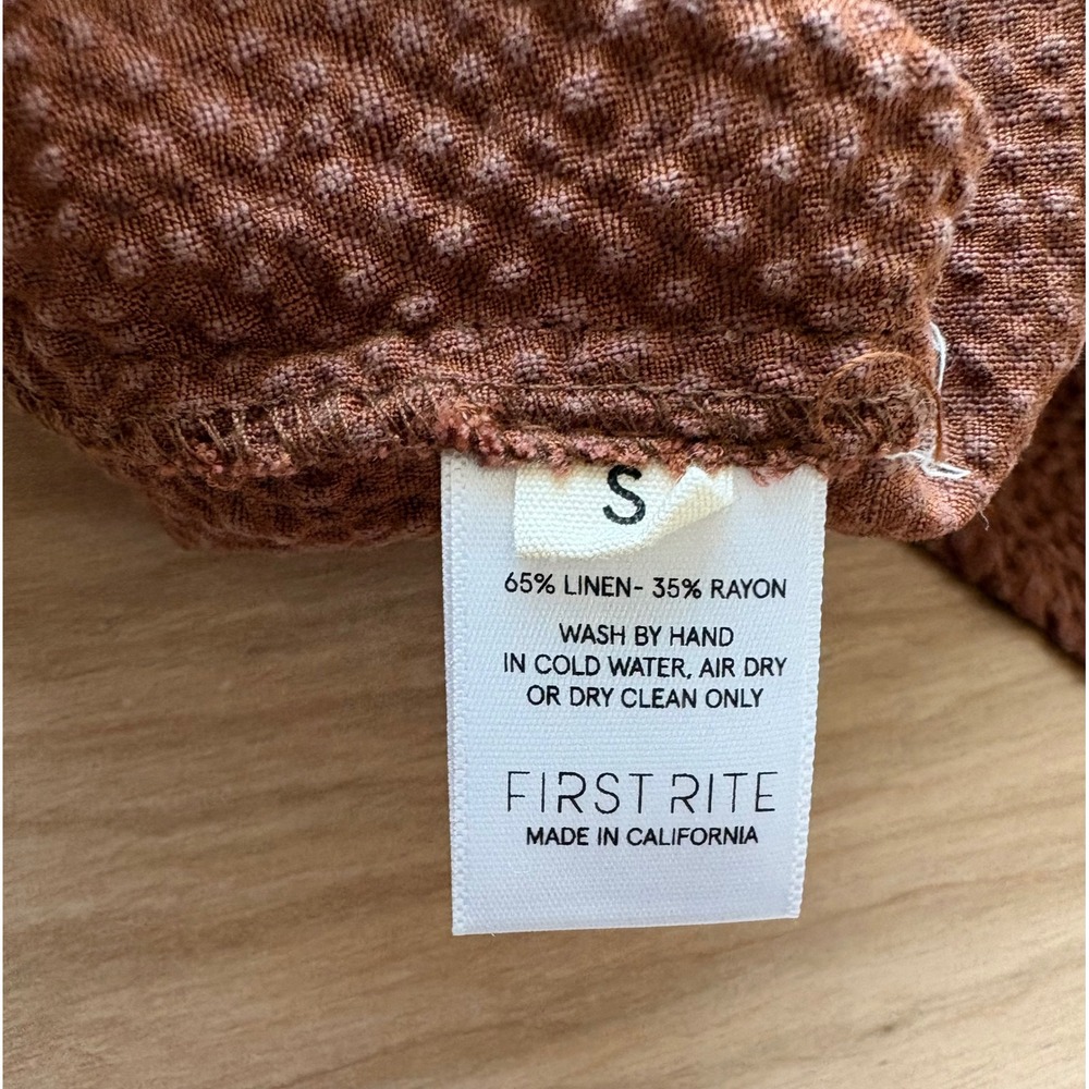 First Rite Rust Brown Textured Pleated Midi Skirt Pockets High Waist S
Linen‎ - Picture 10 of 11